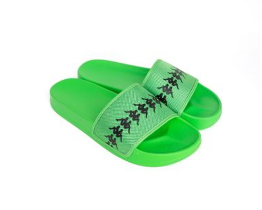 Kappa New Kappa 222 Banda Adam 12 Slide Green Fluo-Black UNISEX - Apparel & Accessories > Shoes > Flats Footwear