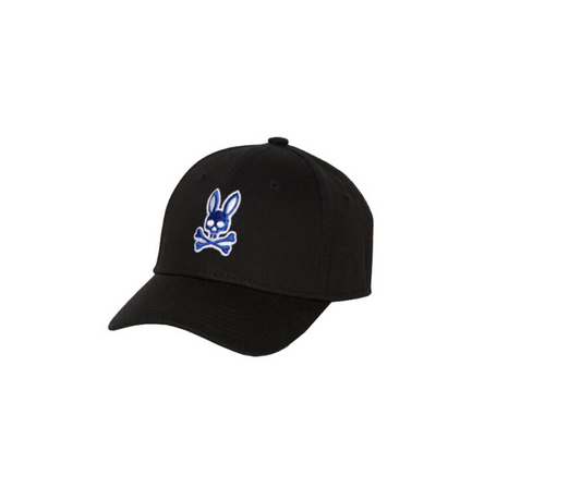 New Psycho Bunny Mens Larkin Baseball Cap Black MSRP $40