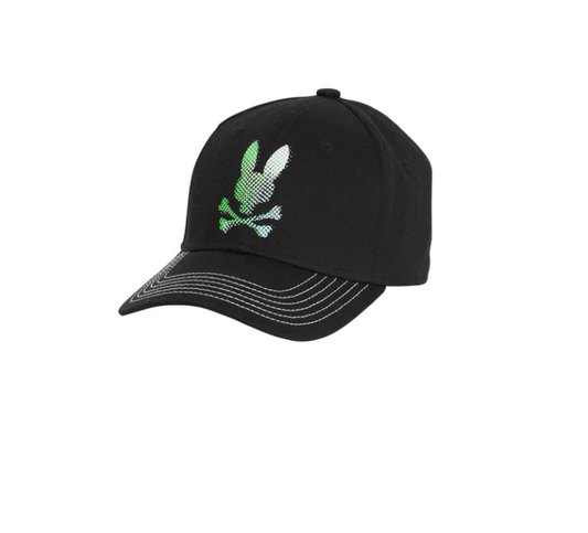 New Psycho Bunny Mens Hindes Baseball Cap Black MSRP $40