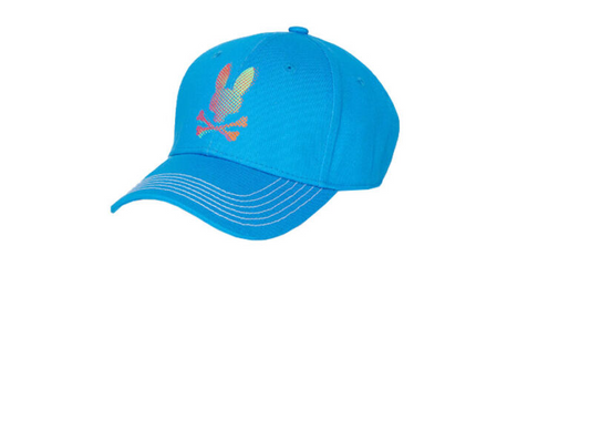 New Psycho Bunny Mens Hindes Baseball Cap Seaport Blue MSRP $40