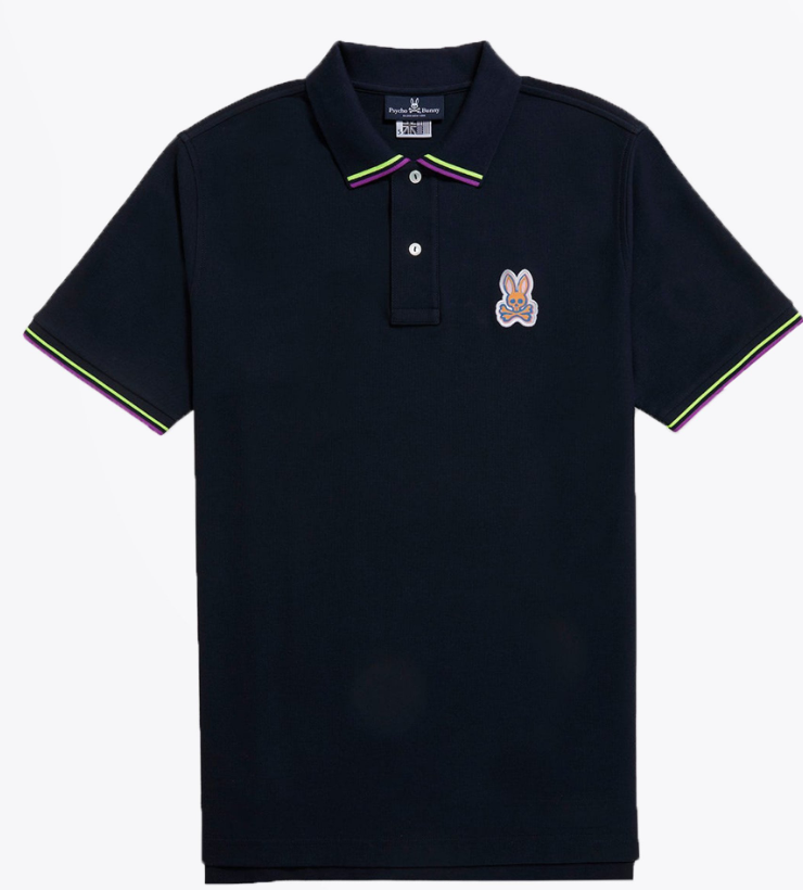 New Psycho Bunny Mens Noah Polo Navy MSRP $105 SIZES S-XXL