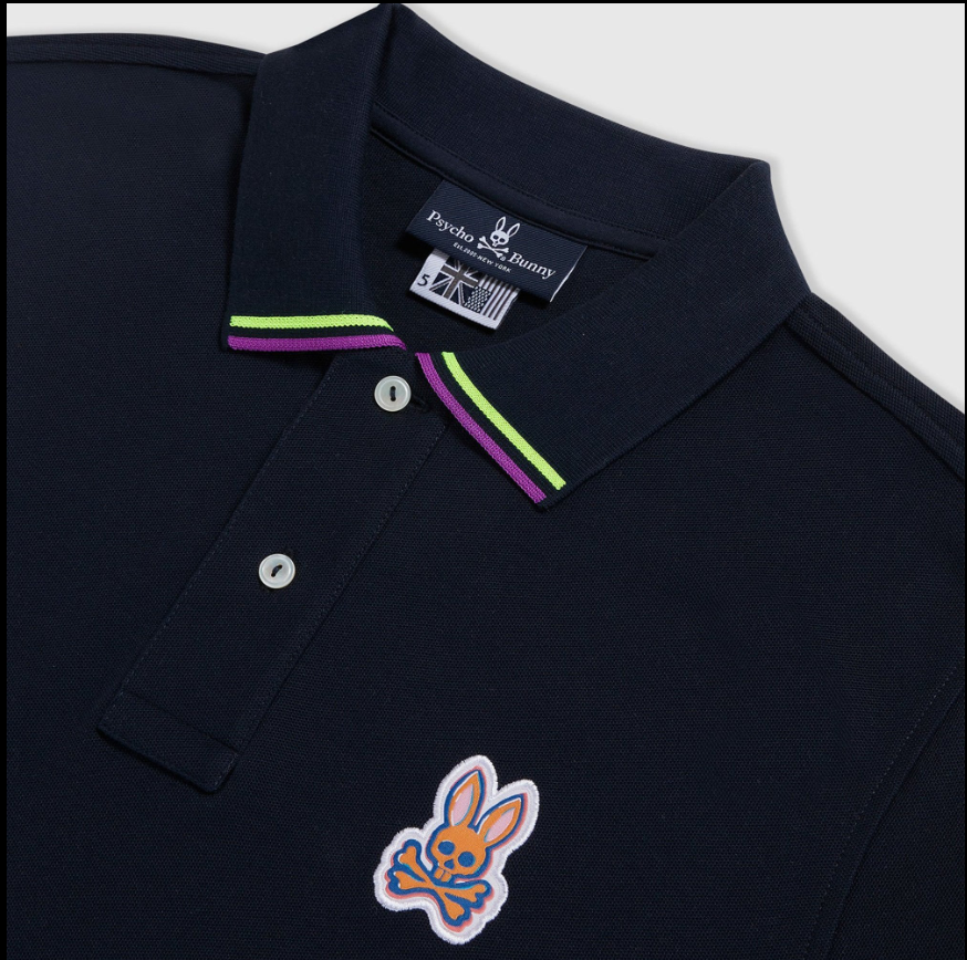 New Psycho Bunny Mens Noah Polo Navy MSRP $105 SIZES S-XXL