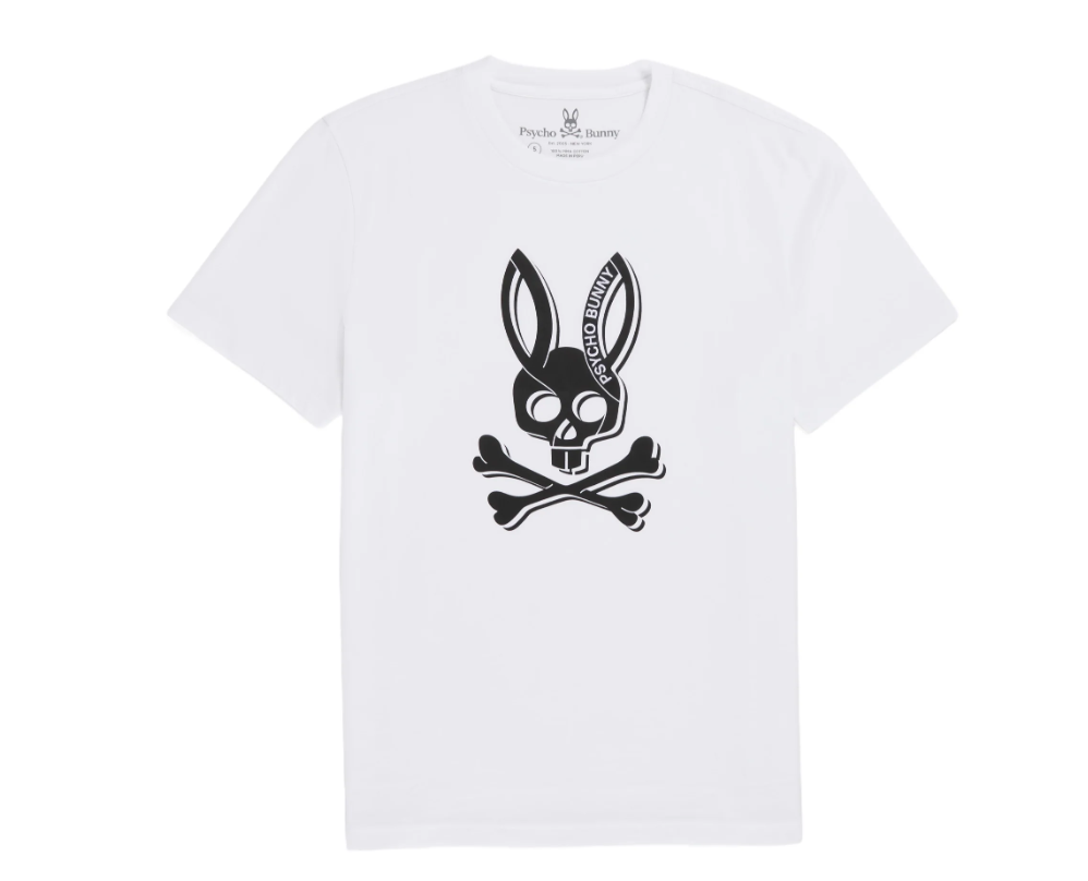 Psycho Bunny New Psycho Bunny Mens Serge Graphic Tee White MSRP $65 SIZES 3-XS; 4-S; 6-L - Apparel & Accessories > Clothing >