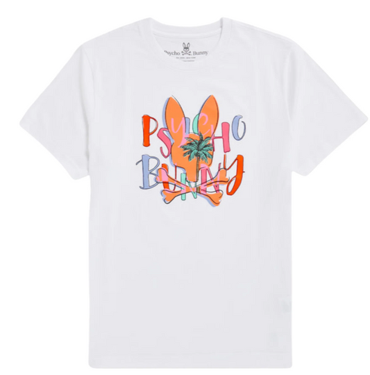 Psycho Bunny New Psycho Bunny Mens Sebastian Hand Drawn Tee White MSRP $55 Size 9-XXXL - Apparel & Accessories > Clothing > C