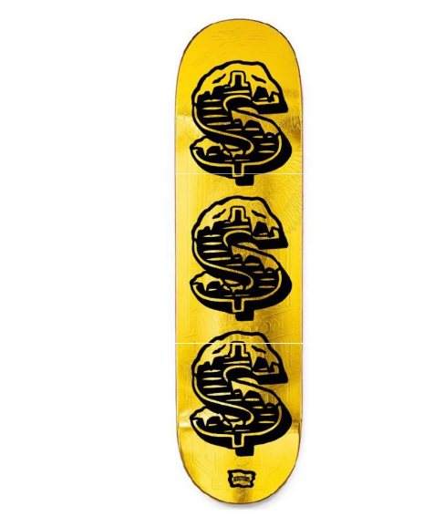 ICECREAM NEW ICECREAM METALLIC GOLD $$$ SKATE DECK MSRP $65 - Sporting Goods > Outdoor Recreation > Skateboarding > Skateboar