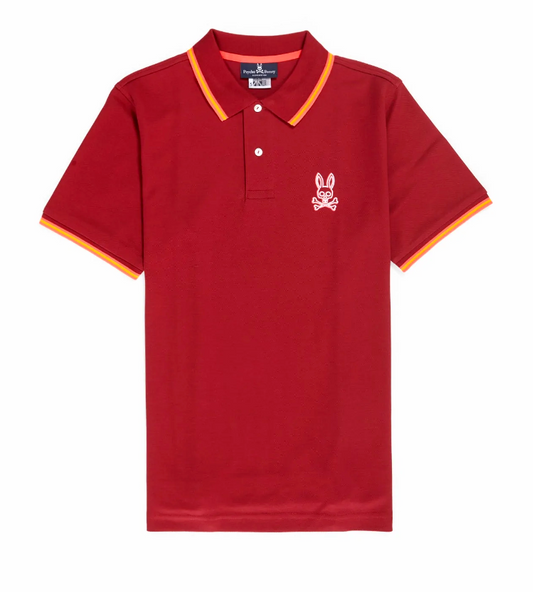 Psycho Bunny New Psycho Bunny Gresham Fashion Polo MSRP $115 Size 6-L Rio Red - Apparel & Accessories > Clothing > Clothing T