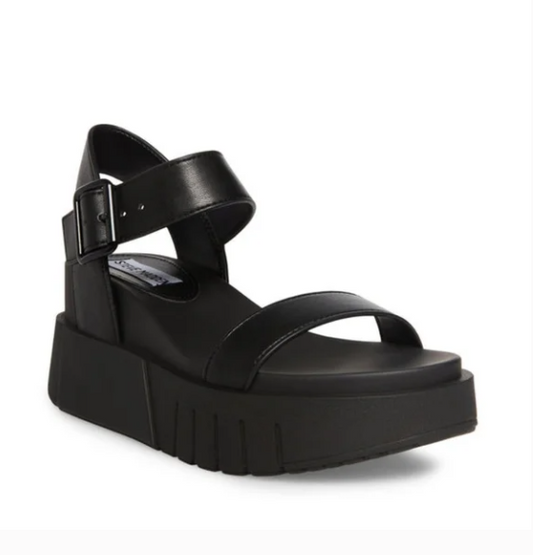 Steve Madden New Steve Madden Pastry Black Flat Platform Sandal $99.95 Footwear