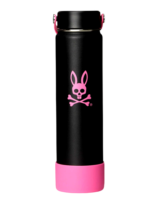 PSYCHO BUNNY NEW PSYCHO BUNNY WATER BOTTLE BLACK/PINK MSRP $50 - Home & Garden > Kitchen & Dining > Food & Beverage Carriers 